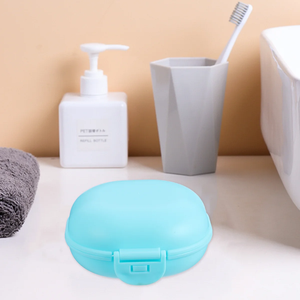 

Soap Box Container Travel Dish Case Bathroom Waterproof Dishes Portable Lid Mini Holder Home Bath Sealing Tray Drainer Bar