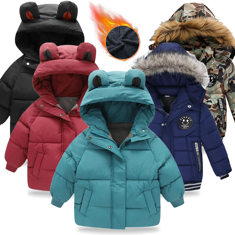 

LZH Toddler Baby Boys Winter Jackets For Boys Hooded Thick Warm Girls Down Jacket Children's Outerwear Coats Kids Clothes 2-6Y