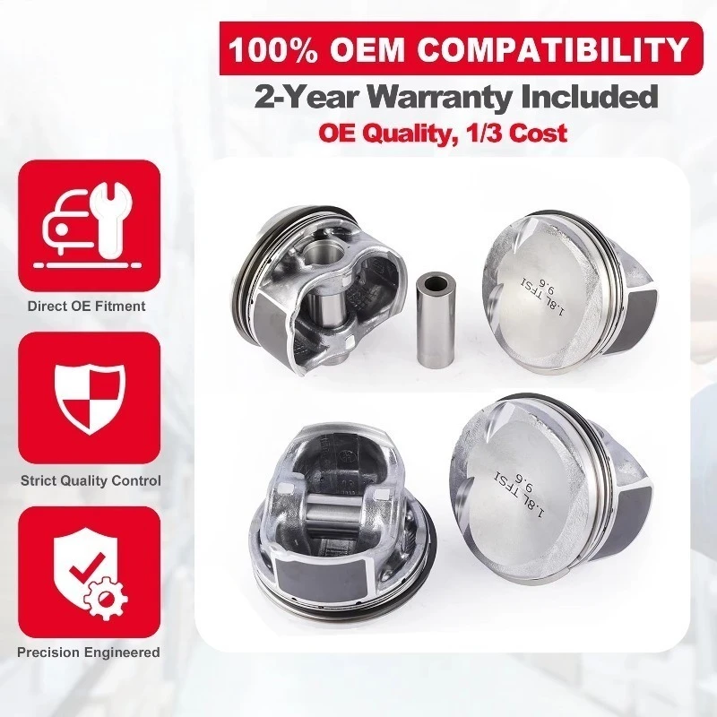 Фото Комплект поршней двигателя OEM 06J107065AG 06H107065BK увеличенного размера (+0.25 мм, 82.75 мм) для VW EA888 1.8T для Passat CDH BZB CDA №3
