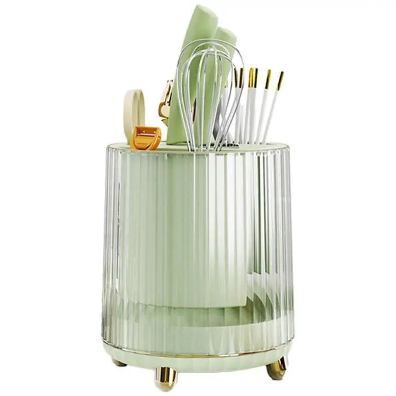 

Small Chopstick Holder Integrated Tool Rest Storage Rack Utensil Holder Rotary Utensil Caddy Green Stable Cooking Utensil Organi