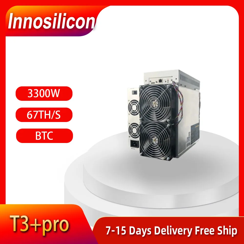 

Free Shipping Innosilicon T3+pro 67TH/S SHA256 BTC BCH Miner Better Than WhatsMiner M3 M21S M20S Antminer S9 S17 T9+ T17 S17+