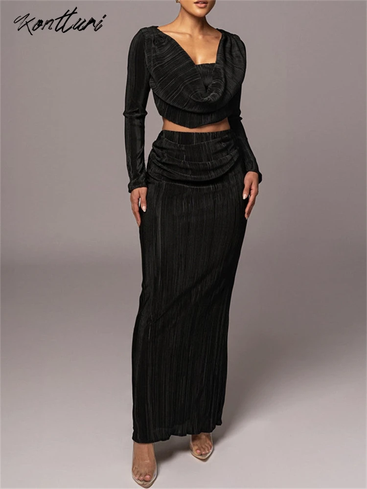 Kontturi летний повседневный комплект из двух предметов в рубчик Женская одежда