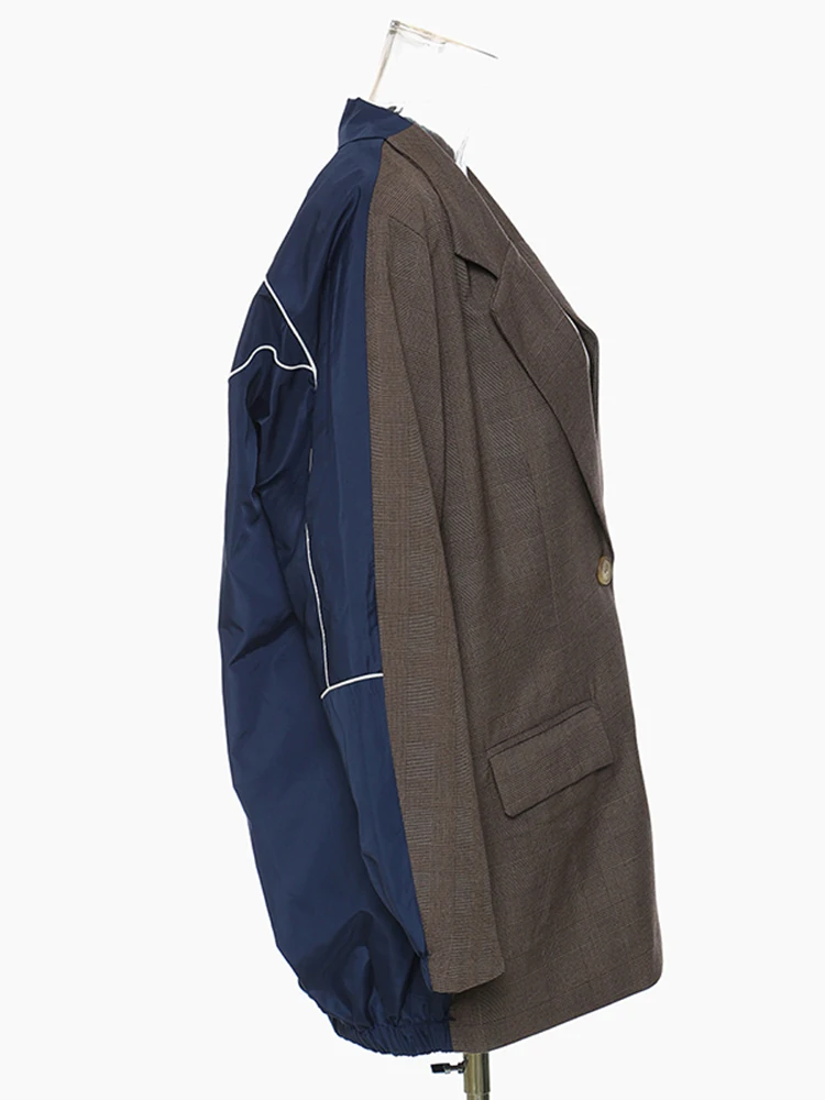 [EAM] Женский белый джинсовый пиджак большого размера сзади новый свободный с