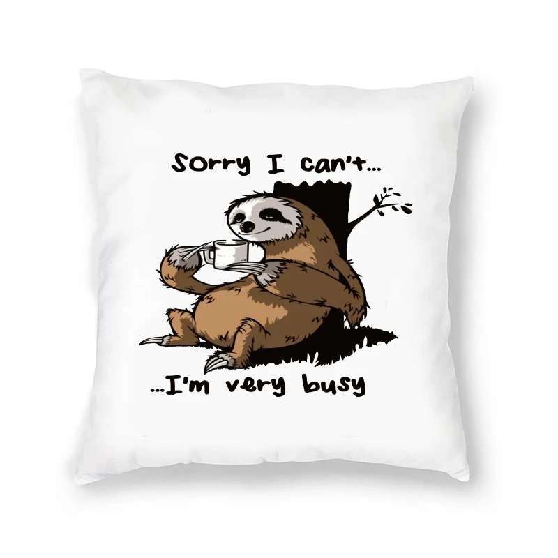 

Very Busy Sloth 's Funny Cartoon New Grey Pillow Case Clothes Plus Size