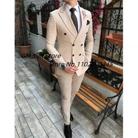 blazers pants 2 pieces sets fashion suits for man business double breated wedding jacket coat trousers