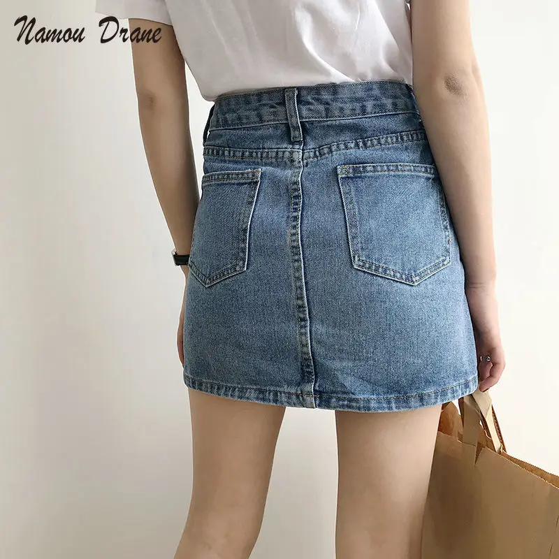 

Namou Drane 2022 INS Denim Skirt Female Summer New Korean Version of High Waist Slim A-word Hip Skirt Small Versatile Skirt