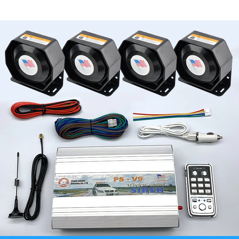 1200 Вт 18 звуков 12 В громкий автомобильный телефон Полицейская пожарная сирена