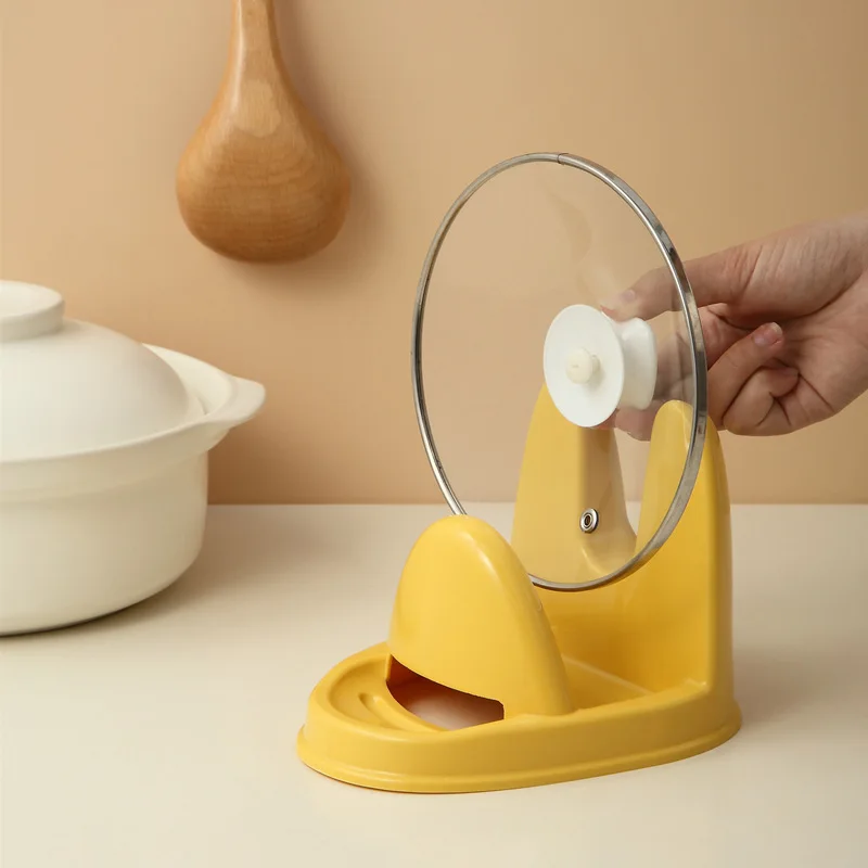 

Kitchen Supplies Vertical Pot Cover Rack Plastic Japanese Multi-Function Rack Draining Rack Spoon Spatula Storage Rack