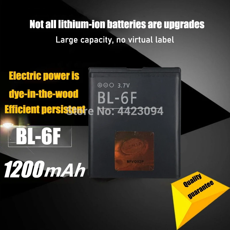1 5pcs 1200mah stable mobile phone battery bl 6f for nokia 6788 n78 n79 n95 6788 6788i bl 6f big power lithium polymer batteries free global shipping