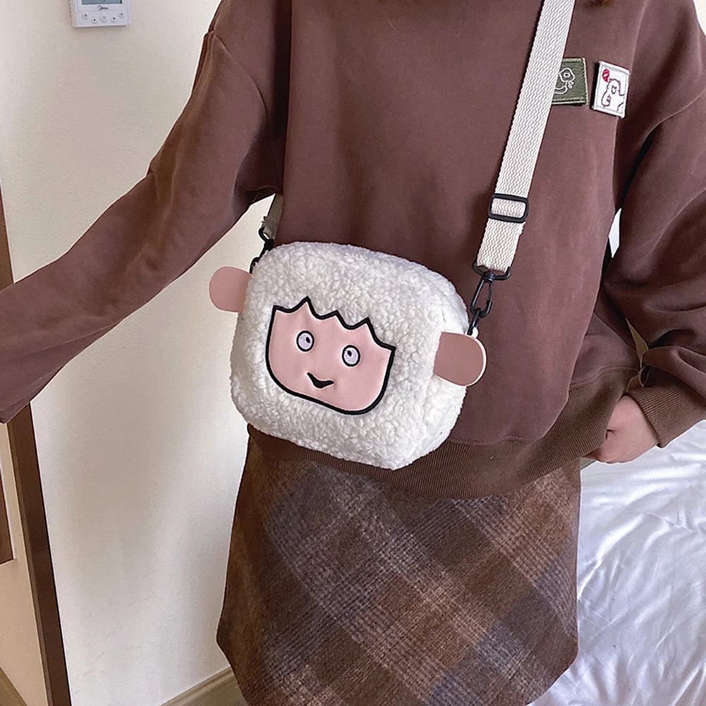 

Прочные сумки-мессенджеры из овечьей кожи, модная Женская осенне-зимняя сумка для телефона, сумки через плечо из флиса