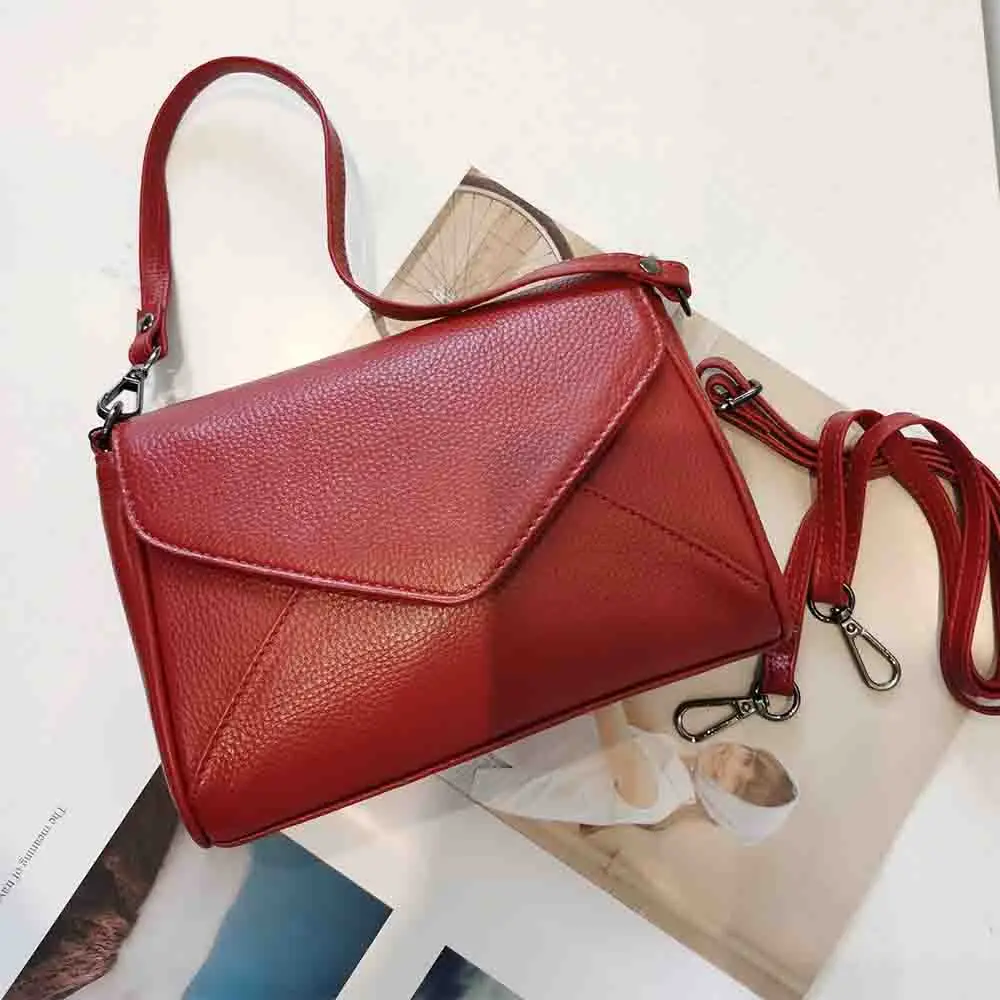 

Motingsome Top Quality Genuine Leather Handbag for Women Square Satchel Purses Luxury Soft Calfskin Shoulder Sac A Main 2023 New