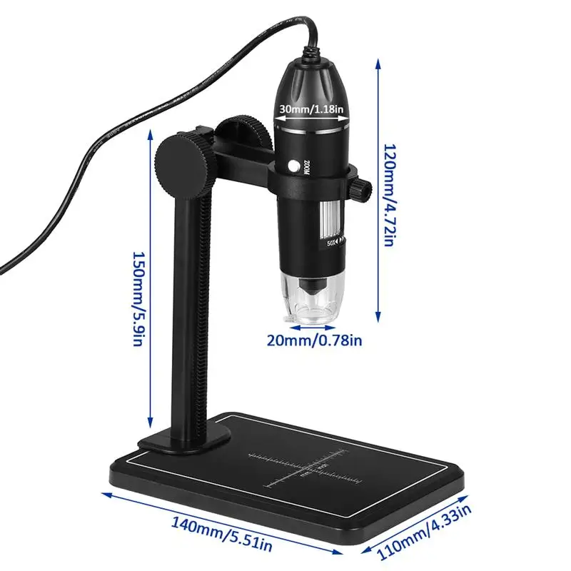 1600x digital microscope portable handheld electronic microscope with lift stand x4 usb zoom camera magnifier for mac android pc free global shipping