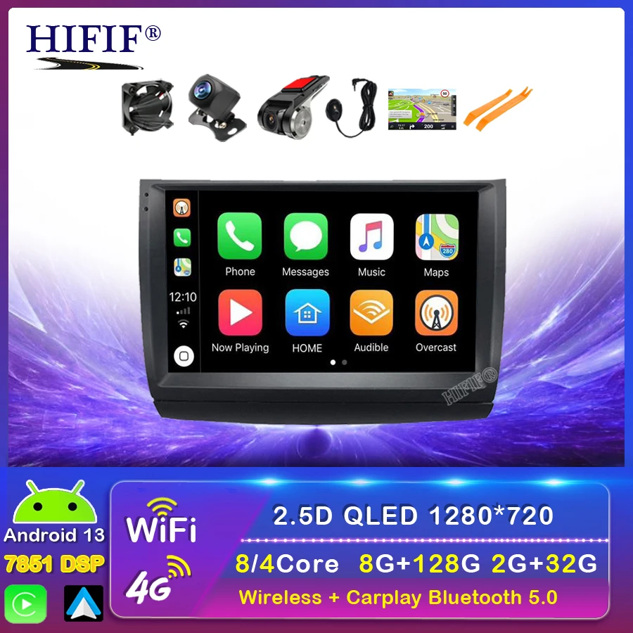 9 &quot8G 128G Android 13.0 Автомобильный мультимедийный радиоплеер для Toyota Prius 20 2002-2009 GPS