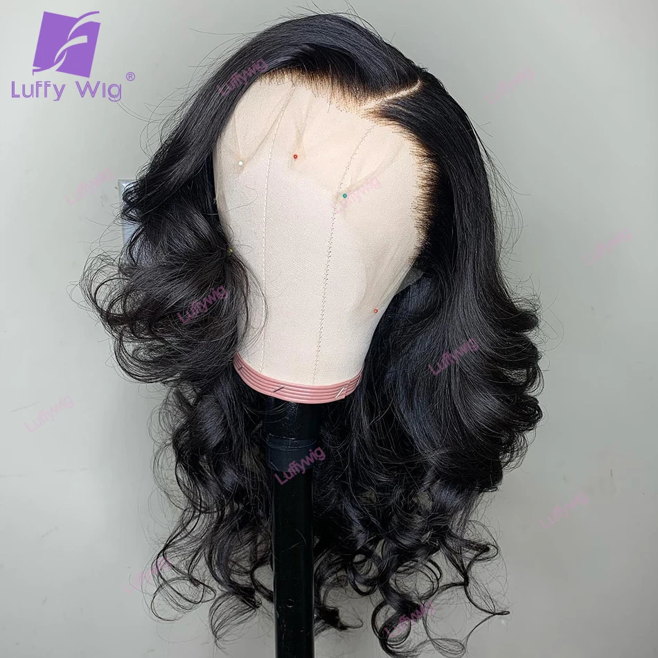 

13x6 Lace Front Wig Body Wave Brazilian Remy Human Hair Wigs Pre Plucked Hairline Glueless 150 Density For Black Women LUFFY