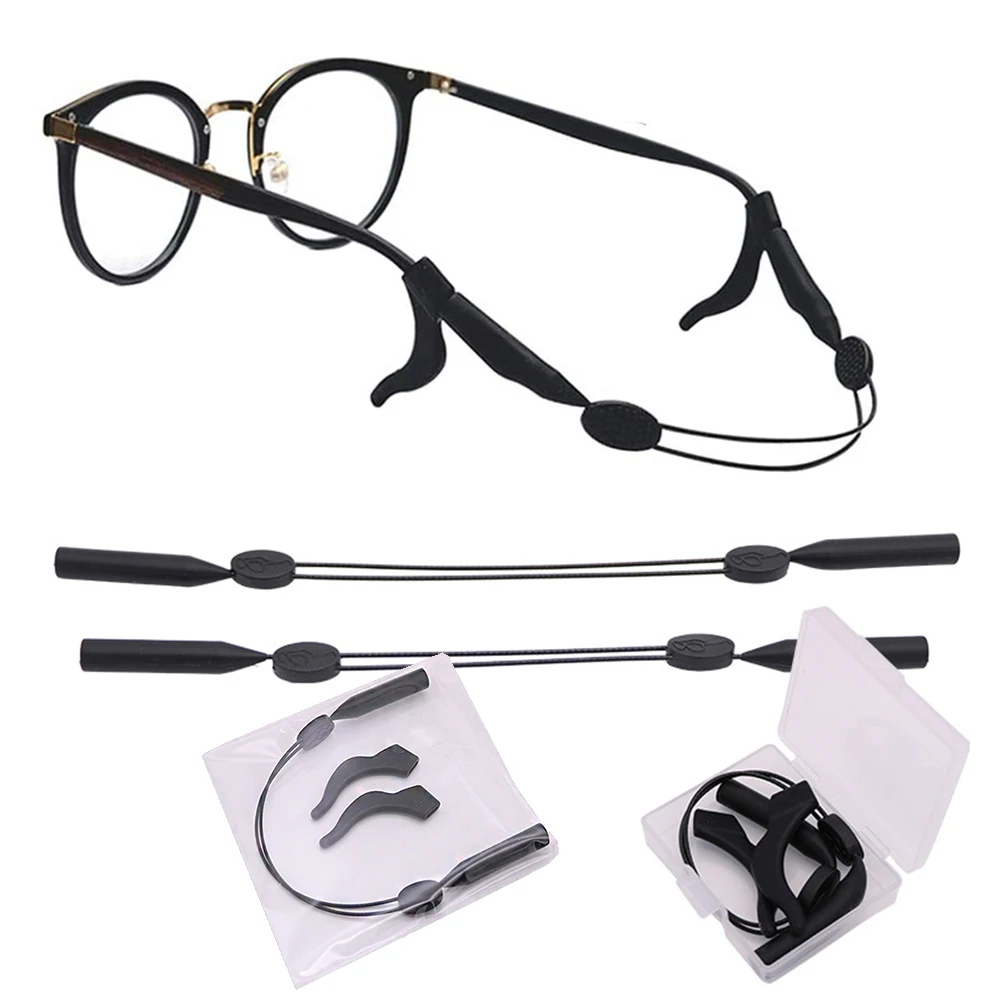 

1Set Silicone Scalable Eyeglass Lanyard Glasses Strap String Holder Sunglasses Chain Accessories Sports String Holder Neck Cord