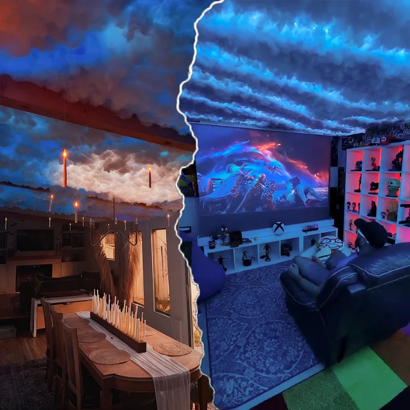 3D Thunder Cloud Lights Потолочные Storm Lights Светодиодный комплект Синхронизация музыки Осветляющий облачный комплект Хлопок для украшения игровой комнаты Спальня (art.: 3920d498a4018) - 3920d498a4018