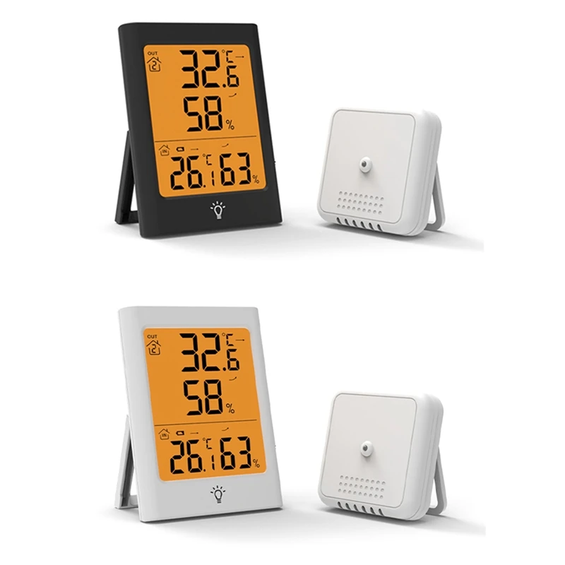 

Electronic Digital Display Thermometer Indoor And Outdoor Temperature And Humidity Meter Weather Clock