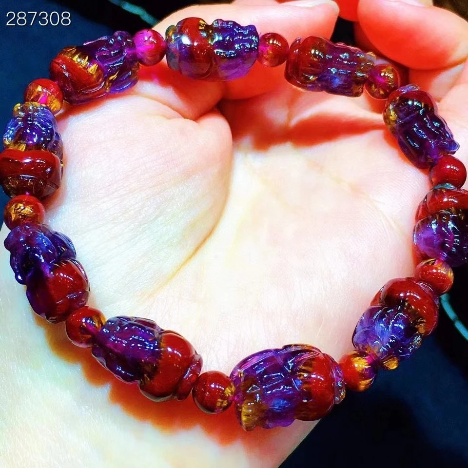 

Натуральный ауралит 23 Cacoxenite, канадский браслет с драгоценными камнями 15 х9, 4 мм, женские и мужские бусины Pi Xiu, растягивающаяся аккуратная би...