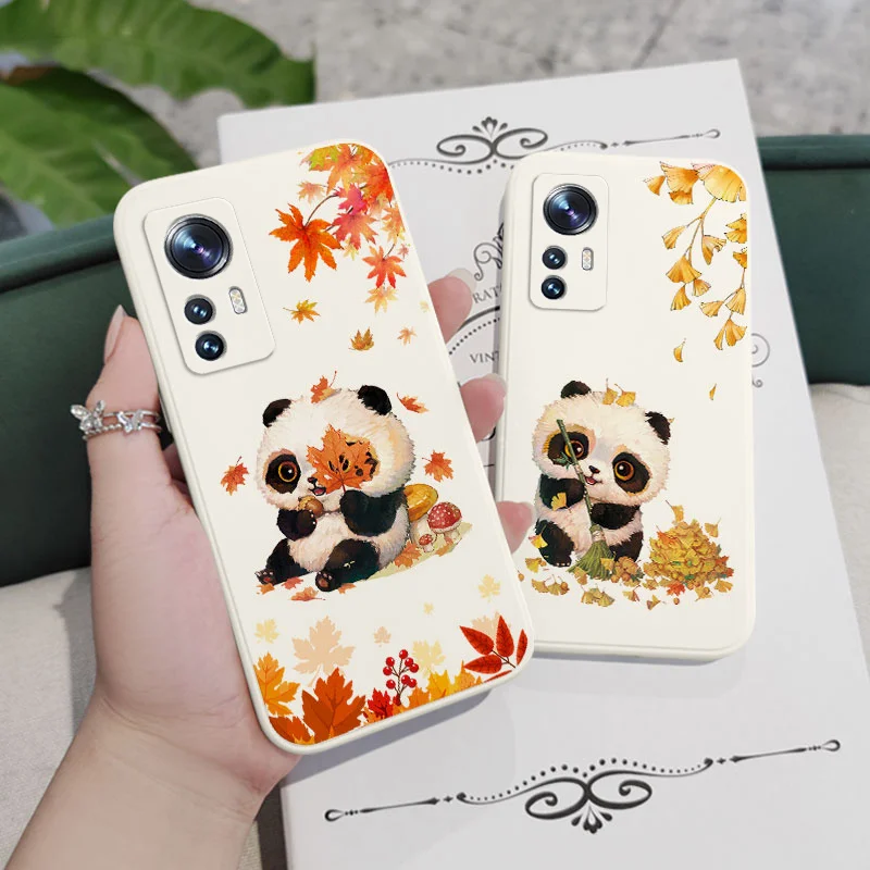 maple leaf panda phone case for xiaomi mi 12 11 ultra lite 10 10s 9 11t 10t 9t pro lite poco m4 x4 f3 x3 m3 pro 5g cover free global shipping