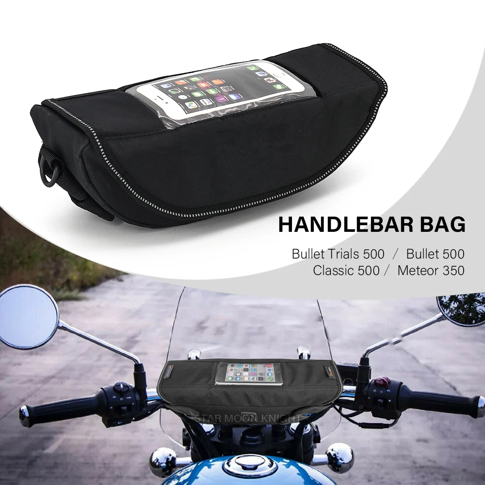 

Motorcycle Storage Handlebar Bag For Royal Enfield Bullet Trials 500 Classic 500 Meteor350 Bullet Travel Tool bag Waterproof Bag
