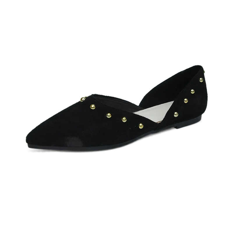 

2023 Spring Fashion Rivet Ladies Flat Heel Women Shallow sports Shoes Soft Soled Ballet Loafers Mary Jane Large Size 43 Sneakers