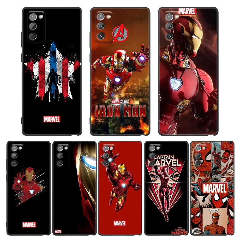 

Phone Case for Samsung Note 8 9 10 20 5G M11 M12 M30s M32 M21 M51 F41 F62 M11 Case Silicone Marvel spiderman iron Man