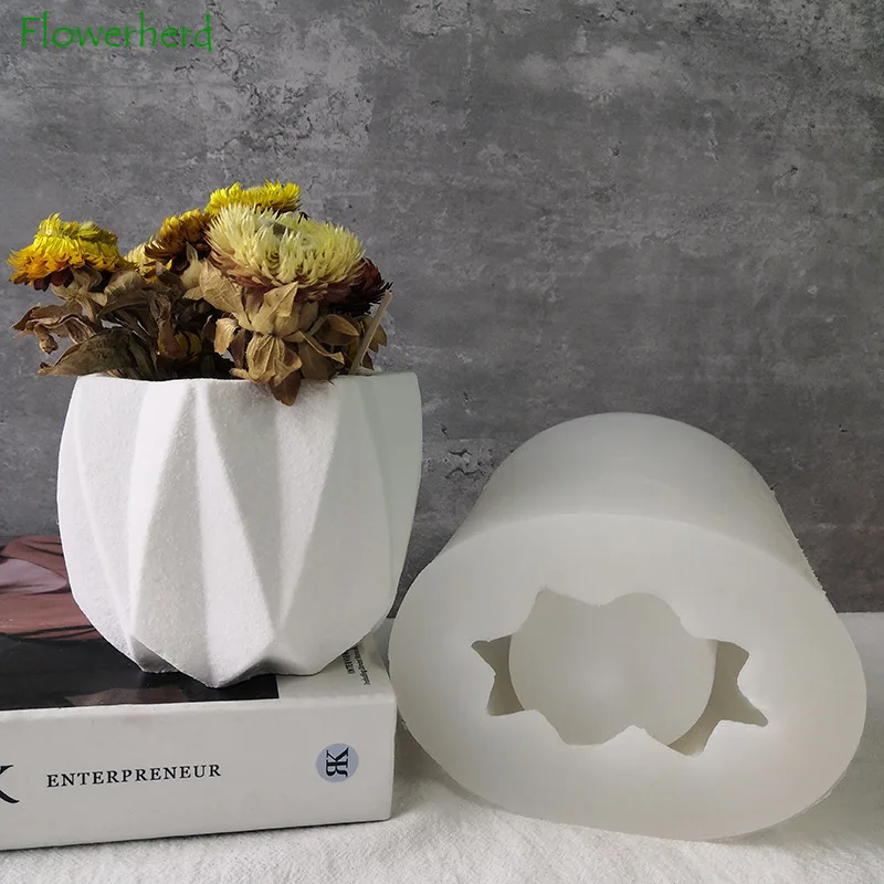 

Creative Polygon Cement Flower Pot Mould Crystal Epoxy Silicone Mould DIY Resin Gypsum Flower Pot Mould Resin Art Supplies
