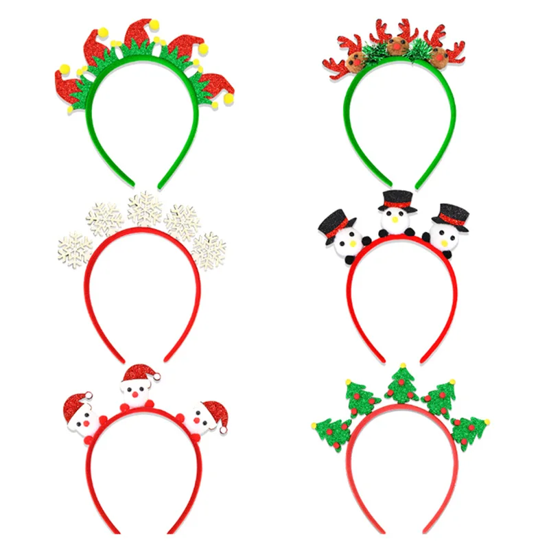 Новинка 2024 Рождественская повязка для волос с рогом оленя женская Санта-Клауса