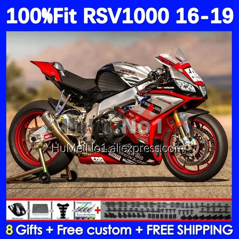 

Injection Body For Aprilia RSV 1000 R RR 1000R 140No.44 red silvery RSV1000 16 17 18 19 RSV1000RR 2016 2017 2018 2019 Fairings