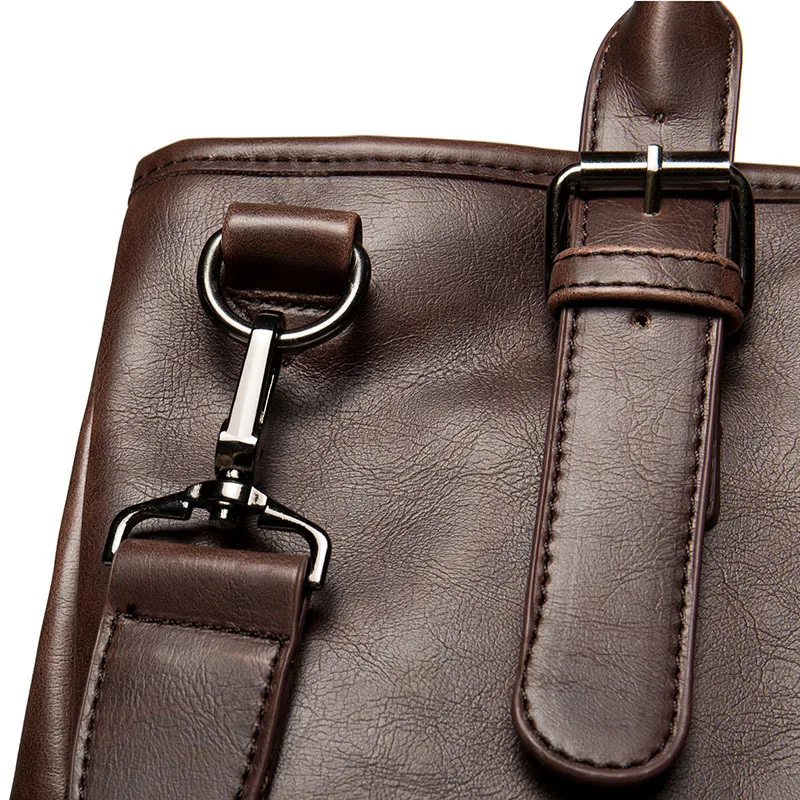 Brand Design Casual Men Briefcase Leather Business Bag Vintage Travel Men's Shoulder Messenger Bags Computer Laptop Bags