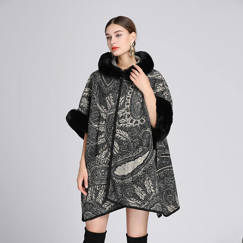 New Winter Long Sleeve Imitation Otter Rabbit Hair Coat Women Fashion Warm Fur Coats Outerwear Fake Fur Shawl Women Clothing