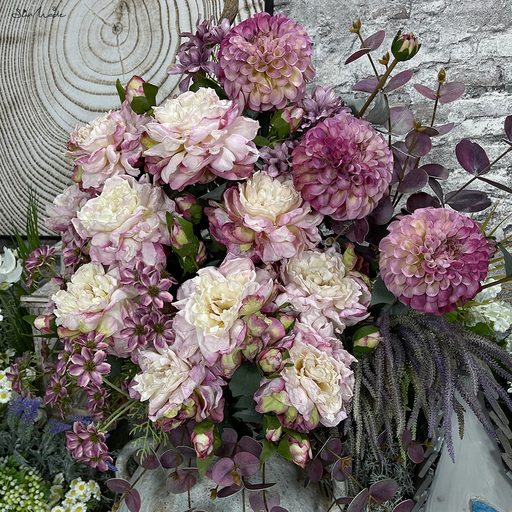 SunMade роскошные сгоревшие крупные пионовые ветки шелковые искусственные цветы