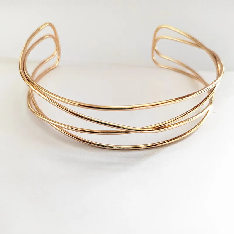 

2022 Punk Gold Silver Color Torques Choker Necklace for Women Geometric Metal Collar Choker Fashion Statement Necklace Collier