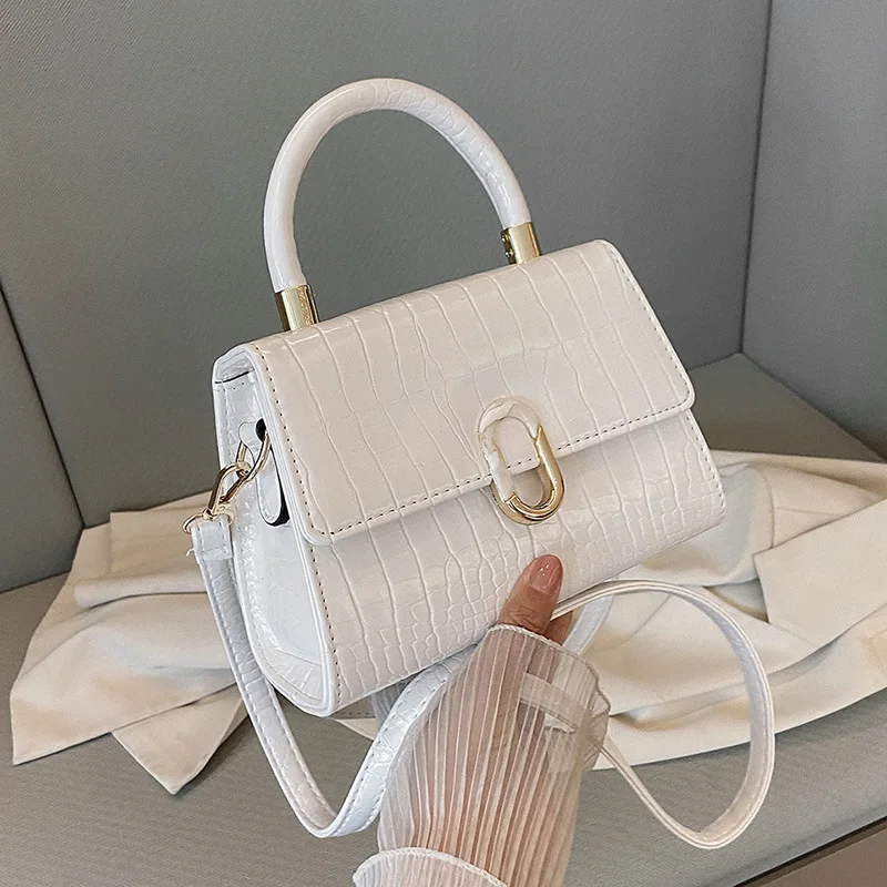 

Women's Bag 2023 New Messenger Bag Niche Portable Small Square Bag Temperament Versatile Fashion One Shoulder Crocodile Pattern