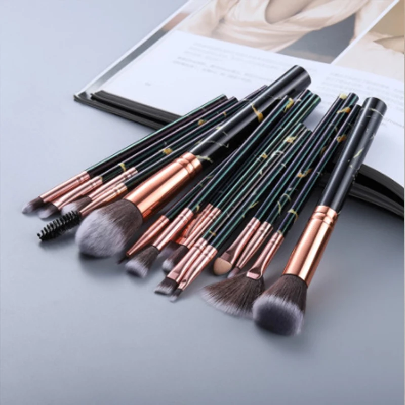 Philvini Marble Makeup Brush Tool Set Makeup Powder Eyeshadow Foundation Blush Blender Beauty Makeup Brush
