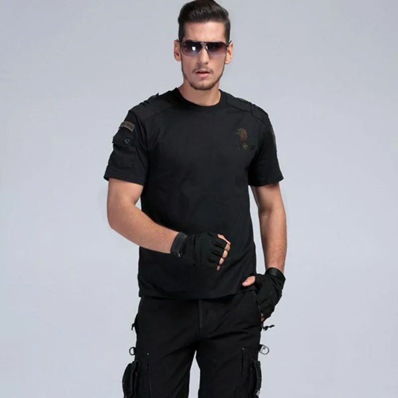

2023 New Allied Special Outdoor Training Field Casual Cotton Round Neck Tactical Air Force Assault Team Short Sleeve T-shirt