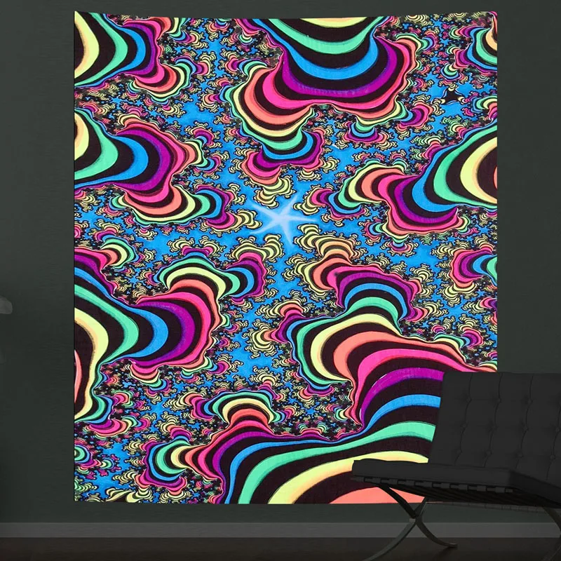 Психоделический флуоресцентный гобелен в виде грибов настенная ткань украшение