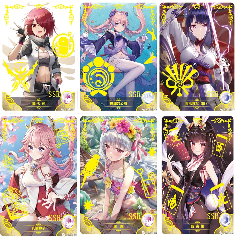 

Goddess Story Exusiai Sangonomiya Kokomi Mostima Yumemi Anime Characters Bronzing Collection Card Kids Toys Gift