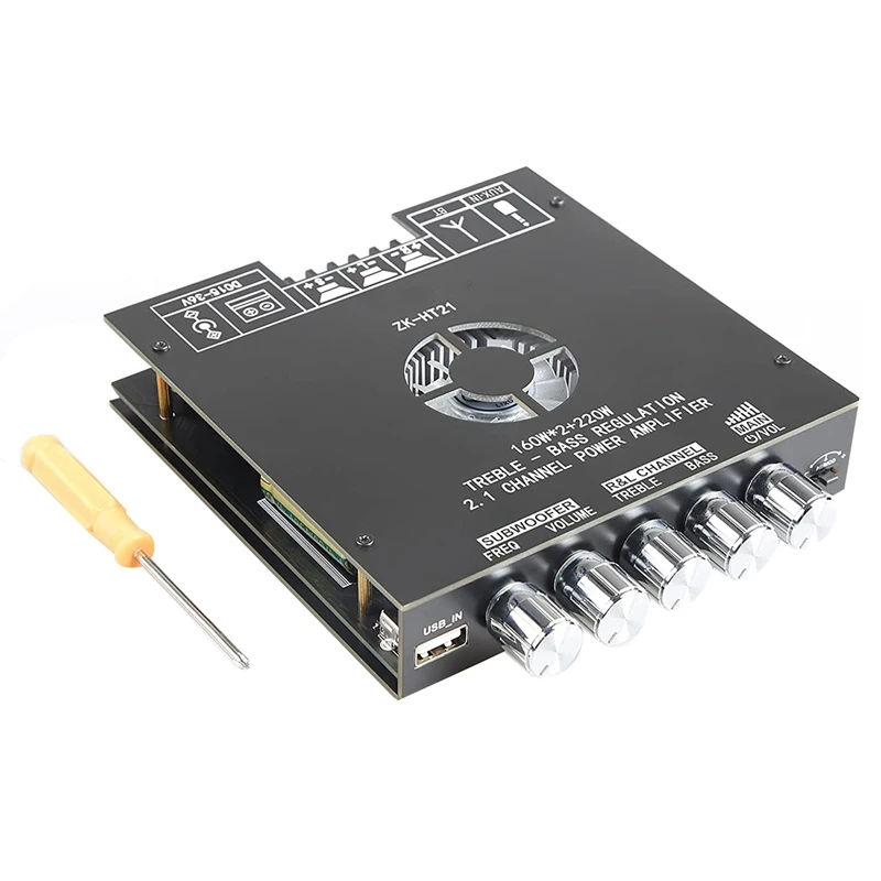 

TDA7498E Bluetooth Power Amplifier Board With Subwoofer 2.1 Channel 160Wx2+220W, 15V-36V Audio Power Amplifier Module