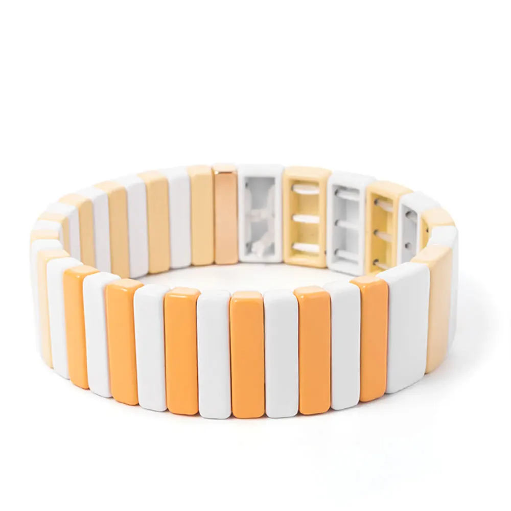 Fashion Bohemia Love Initial Polymer Clay Beads Bracelet for Women Boho Handmade Rainbow Bracelets Female Jewelry Couple Bracele