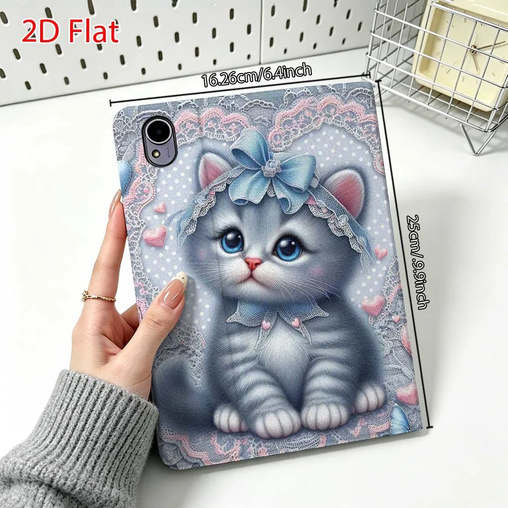 Фото Популярный чехол для планшетов Huawei MediaPad MatePad Honor Pro V6 9 V8 X9 12 X 13.3 SE 11 11.5 дюймов с мультяшным синим котенком и кружевным сердечком №4