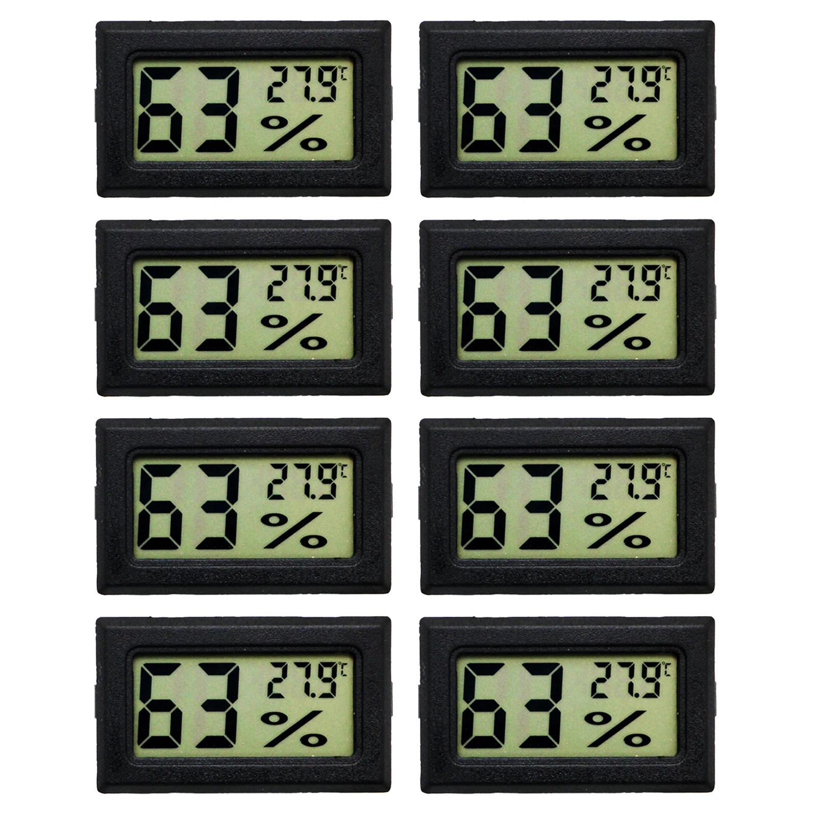 

8 шт./компл. настенный портативный автомобильный современный измеритель влажности с питанием от аккумулятора, цифровой гигрометр, термомет...