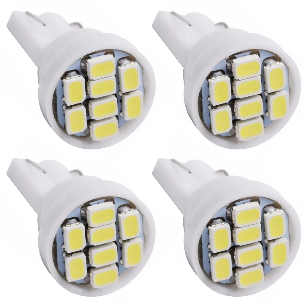 

4 шт. новый автомобильный габаритный светодиод S T10 W5W 1206 светодиодный s 8Smd Белый купол для чтения светодиодный внутренний свет 194 168 192 автомоб...