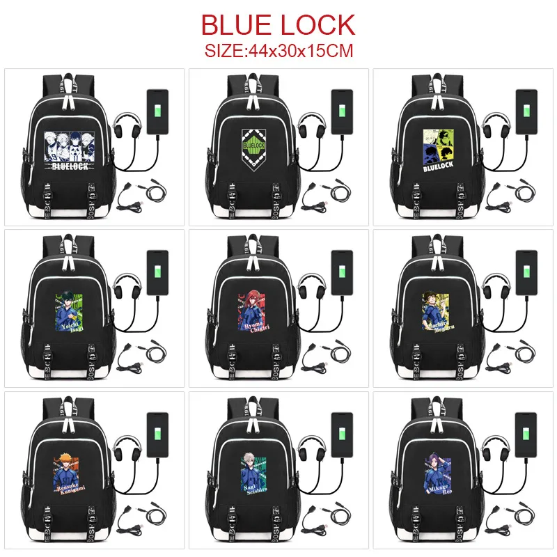 

Blue Lock Animation Derivative Backpack High-Capacity Sports Bag Student Supplies School Bag Laptop Bag