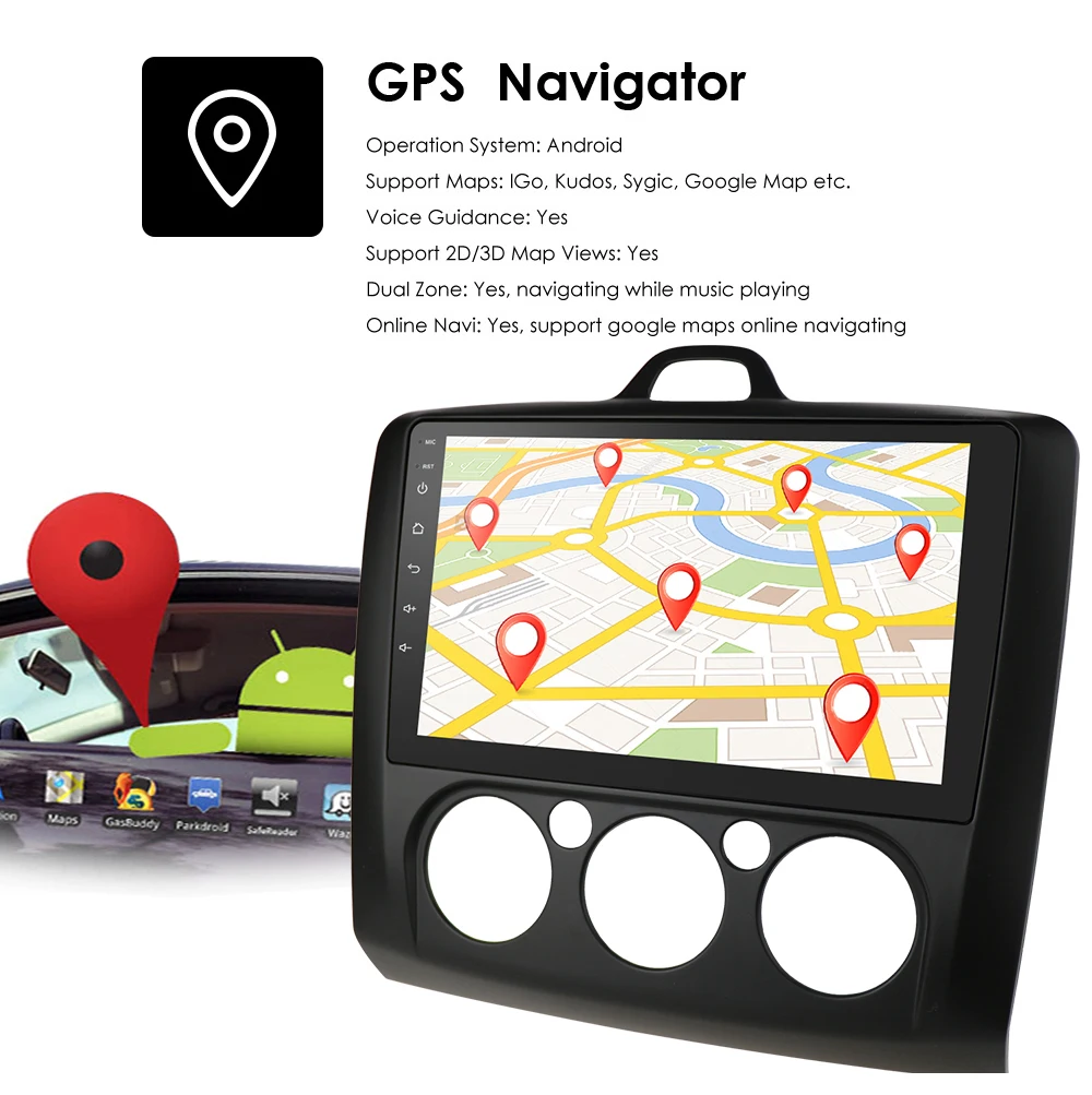Автомагнитола для Ford Focus 2 3 Mk2 Mk3 2004-2011 Android 10 Octa Core AI Voice IPS DSP OBD с GPS мультимедийный