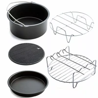 home air frying pan accessories five piece fryer baking basket pizza plate grill pot mat multi functional kitchen accessory