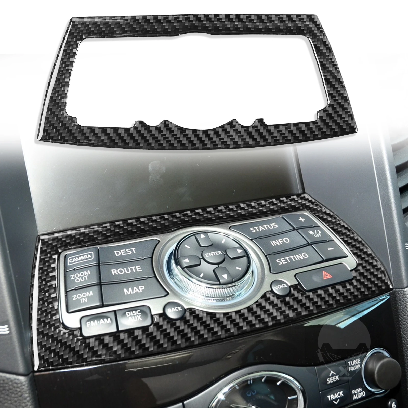 

Central Control Multimedia Panel Decoration Cover Trim Sticker Decal for Infiniti FX 2009-2013 Car Accessories Carbon Fiber