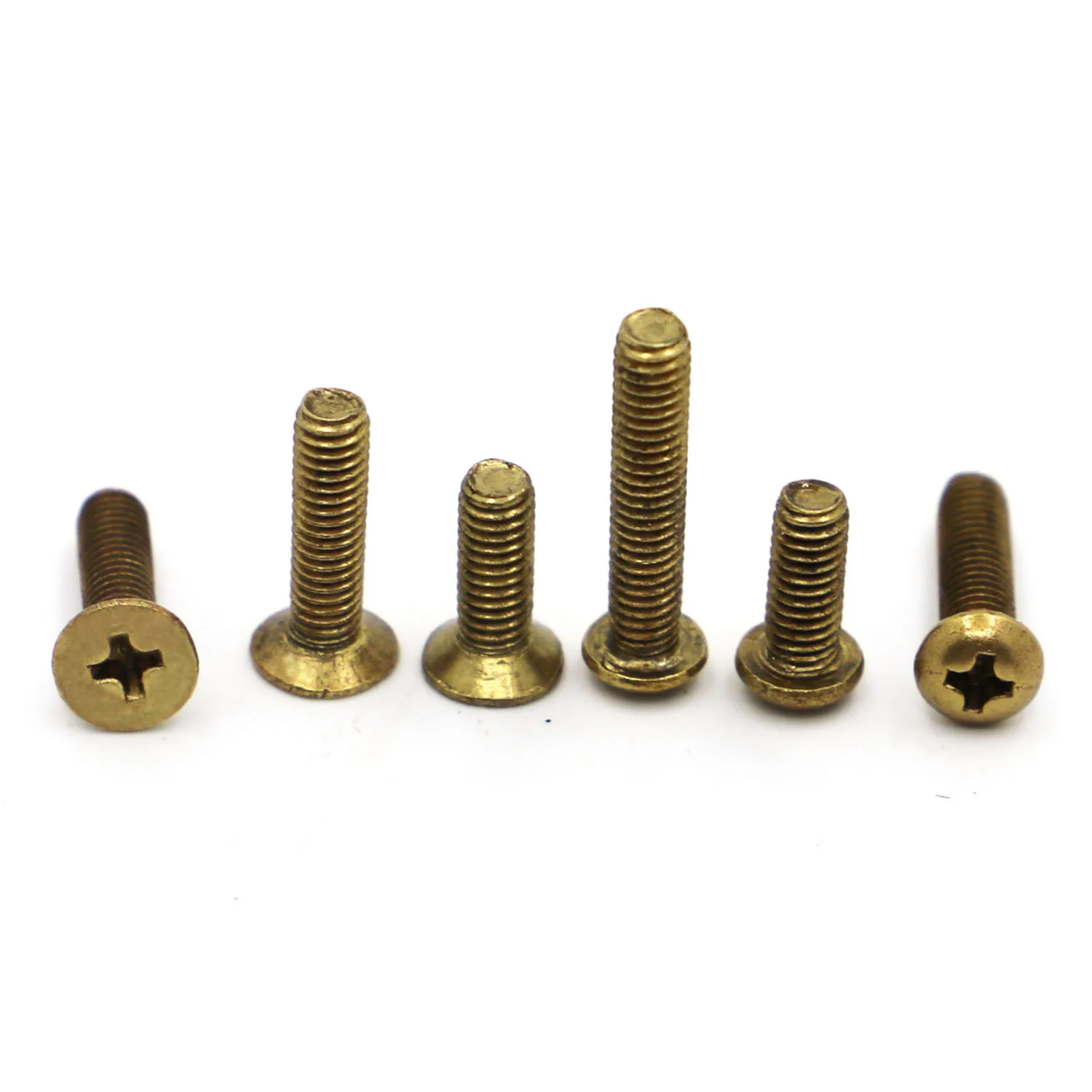 

5-50pcs M2 M2.5 M3 M4 M5 M6 GB819 Cross Pan Head Copper Solid Brass Screws Phillips Countersunk Flat Head Machine Screw Bolt