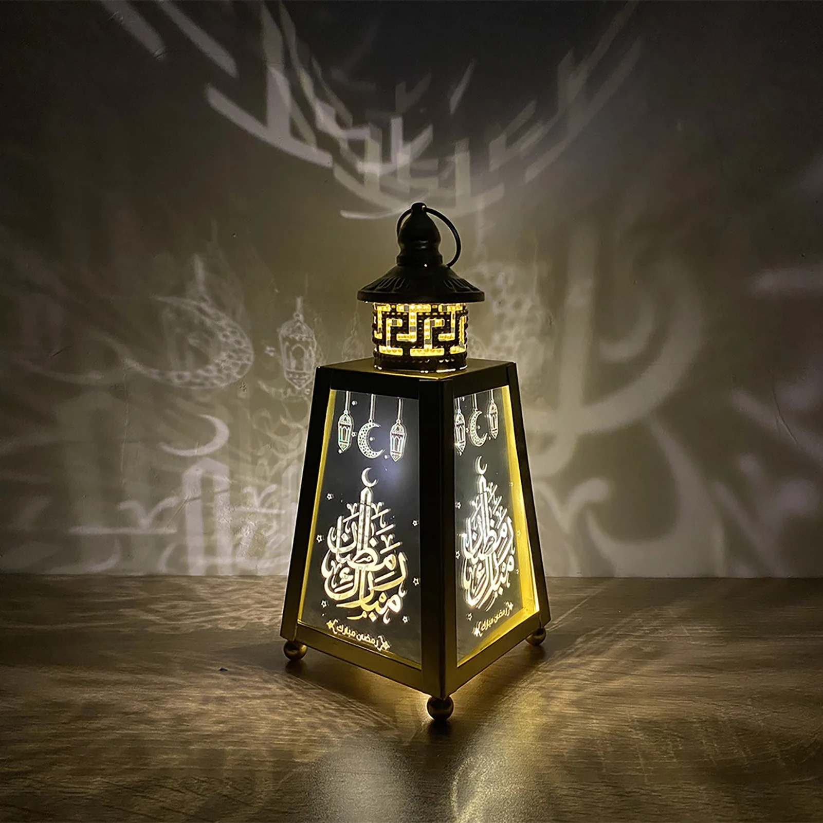 

Eid Decorative Candle LED Lantern Eid Mubarak Vintage Metal Candle Holders Eid Decoration Islam Decorative Lamps Indoor Candle