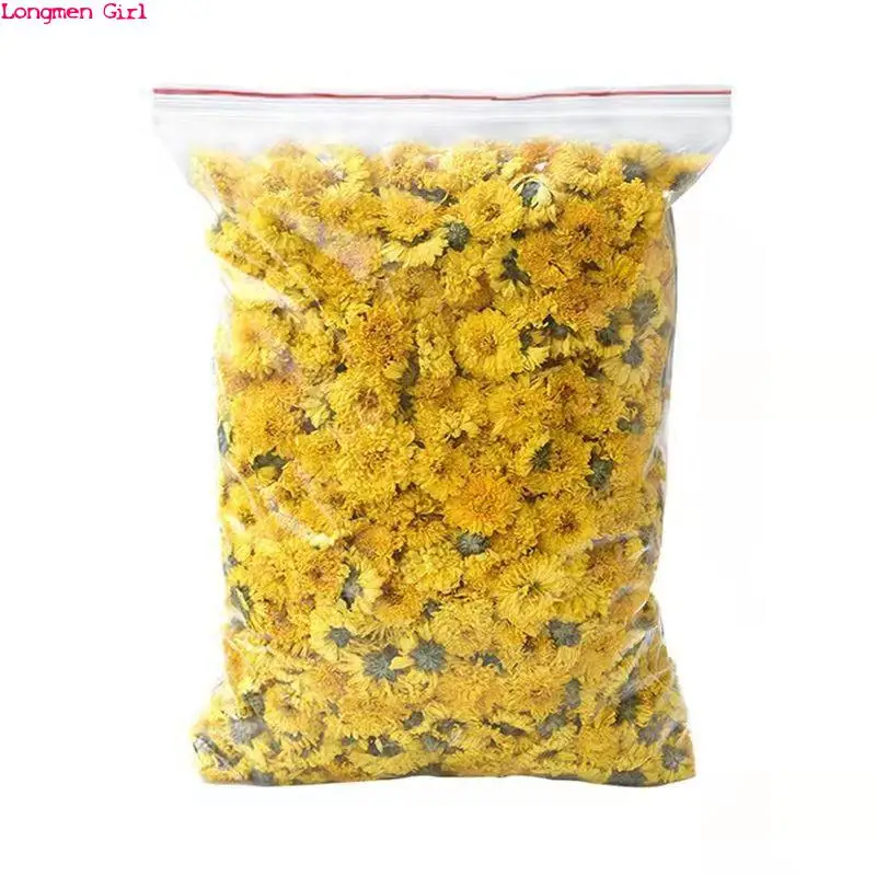 

500g Top Golden Silk Chrysanthemum Beauty Health Slimming Big Yellow Dried Flowers Bulk Making Cake Party Wedding Decoration